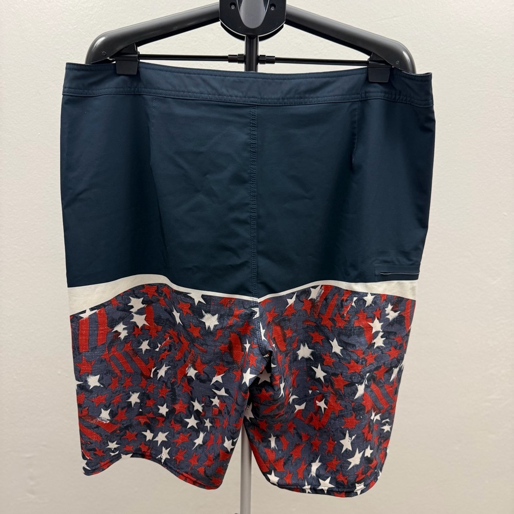 O’Neill Hyperfreak Board Shorts Men 44 Navy Patriotic USA Flag Stretch Surf Swim - Picture 4 of 13
